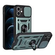 Husa pentru iPhone 11 cu inel Ring Armor Kickstand Tough, protectie camera, verde