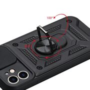 Husa pentru iPhone 11 cu inel Ring Armor Kickstand Tough, protectie camera, verde