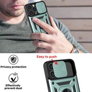 Husa pentru iPhone 13 Pro Max cu inel Ring Armor Kickstand Tough, protectie camera, verde