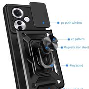 Husa pentru Oppo Reno 11F cu inel Ring Armor Kickstand Tough, protectie camera, verde