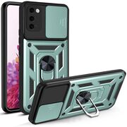 Husa pentru Samsung Galaxy S20 cu inel Ring Armor Kickstand Tough, protectie camera, verde