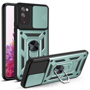Husa pentru Samsung Galaxy S20 FE cu inel Ring Armor Kickstand Tough, protectie camera, verde