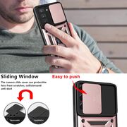 Husa pentru Samsung Galaxy S21 FE cu inel Ring Armor Kickstand Tough, protectie camera, rose gold