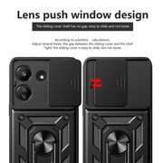 Husa pentru  Xiaomi Redmi 13C 4G Ring Armor Kickstand Tough Rugged Cover cu protectie camera, verde