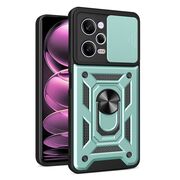 Husa pentru Xiaomi Redmi Note 12 Pro cu inel Ring Armor Kickstand Tough, protectie camera, verde