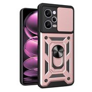 Husa pentru Xiaomi Redmi Note 12 Pro cu inel Ring Armor Kickstand Tough, protectie camera, rose gold