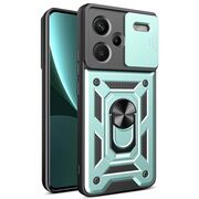 Husa pentru  Xiaomi Redmi Note 13 Pro+ Plus 5G Ring Armor Kickstand Tough Rugged Cover cu protectie camera, verde