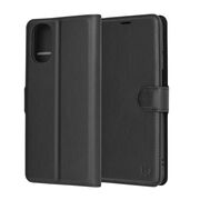 Husa Motorola Moto E22s Techsuit Leather Book tip carte, negru