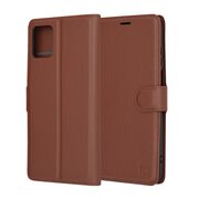 Husa Motorola Moto G32 Techsuit Leather Book tip carte, maro