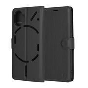 Husa Nothing Phone (2) Techsuit Leather Book tip carte, negru