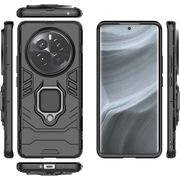 Husa pentru Realme 12+ cu inel Armor Kickstand Tough Rugged Cover, negru