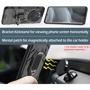 Husa pentru Realme 12+ cu inel Armor Kickstand Tough Rugged Cover, negru