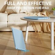Husa iPad 10.2 inch 9/8/7 2021/2020/2019 cu suport Apple Pen si functie stand - light green - sky blue