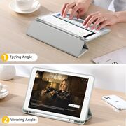 Husa iPad 10.2 inch 9/8/7 2021/2020/2019 cu suport Apple Pen si functie stand, space grey
