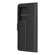 Husa pentru  OnePlus 12R tip carte cu inchidere magnetica, compartimente pentru carduri si functie stand, negru