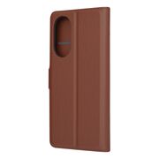 Husa Oppo A58 4G Techsuit Leather Book tip carte, maro
