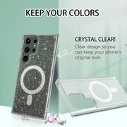 Husa sclipici Samsung Galaxy S23 Ultra Sparkle Skin cu MagSafe, transparenta