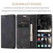 Husa tip carte pentru Realme 12+ Retro Business cu inchidere magnetica, negru