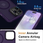 Husa pentru iPhone 15 Pro cu MagSafe, Ghost Series, translucent - mov inchis