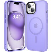Husa pentru iPhone 15 Plus cu MagSafe, Ghost Series, translucent - mov