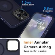 Husa pentru iPhone 15 Pro Max cu MagSafe, Ghost Series, translucent - albastru