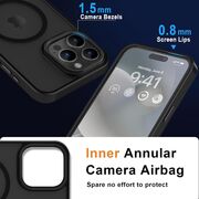 Husa pentru iPhone 15 Pro Max cu MagSafe, Ghost Series, translucent - negru