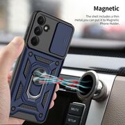 Husa pentru Samsung Galaxy A55 cu inel Ring Armor Kickstand Tough, protectie camera - blue