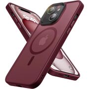 Husa pentru iPhone 15 cu MagSafe, Ghost Series, translucent - bordeaux