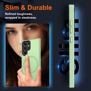 Husa pentru Samsung Galaxy S24 Ultra cu MagSafe, Ghost Series, translucent - verde deschis