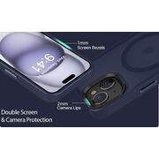 Husa pentru iPhone 15 Plus cu MagSafe, Ghost Series, translucent - albastru