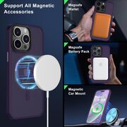 Husa pentru iPhone 15 Pro cu MagSafe, Ghost Series, translucent - mov inchis