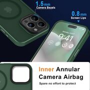 Husa pentru iPhone 15 Pro cu MagSafe, Ghost Series, translucent - verde