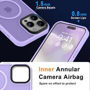 Husa pentru iPhone 15 Pro cu MagSafe, Ghost Series, translucent - mov
