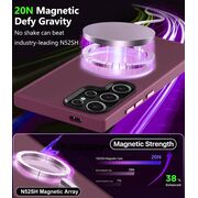 Husa pentru Samsung Galaxy S24 Ultra cu MagSafe, Ghost Series, translucent - bordeaux