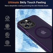 Husa pentru iPhone 15 Pro cu MagSafe, Ghost Series, translucent - mov inchis