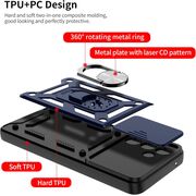 Husa pentru Samsung Galaxy A55 cu inel Ring Armor Kickstand Tough, protectie camera - blue