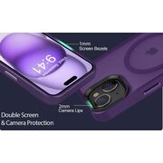 Husa pentru iPhone 15 Plus cu MagSafe, Ghost Series, translucent - mov inchis