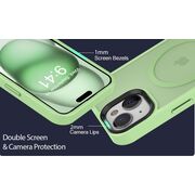 Husa pentru iPhone 15 Plus cu MagSafe, Ghost Series, translucent - verde deschis