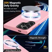Husa pentru Samsung Galaxy S24 Ultra cu MagSafe, Ghost Series, translucent - roz