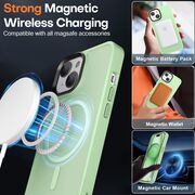 Husa pentru iPhone 15 Plus cu MagSafe, Ghost Series, translucent - verde deschis