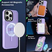 Husa pentru iPhone 15 Pro cu MagSafe, Ghost Series, translucent - mov
