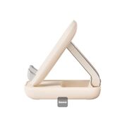 Suport telefon birou cu oglinda Baseus Seashell, bej, B10551501411-00
