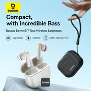Casti cu bass profund in-ear Bluetooth Baseus Bowie E17, alb