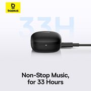 Casti wireless waterproof, TWS, in-ear Baseus Bowie E19, negru