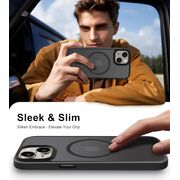 Husa pentru iPhone 15 Plus cu MagSafe, Ghost Series, translucent - negru