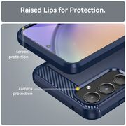 Husa pentru Samsung Galaxy A55 5G Carbon Silicone, albastru