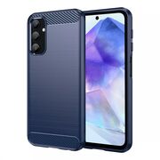 Husa pentru Samsung Galaxy A55 5G Carbon Silicone, albastru