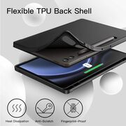 Husa pentru Samsung Galaxy Tab S9 Plus / S9 FE Plus, Tab S10 Plus 12.4 inch Soft Shell UltraSlim tip stand, functie sleep/wake-up si slot pentru S-Pen, negru