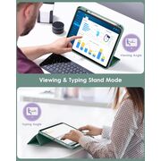 Husa pentru iPad 11 2025, iPad 10 2022 10.9 inch Soft Shell cu functie wake-up/sleep si compartiment pentru Apple Pen, tip stand, verde inchis