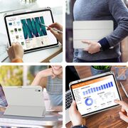 Husa pentru iPad 11 2025, ​iPad 10 2022 Soft Shell cu functie wake-up/sleep si compartiment pentru Apple Pen, tip stand, space grey